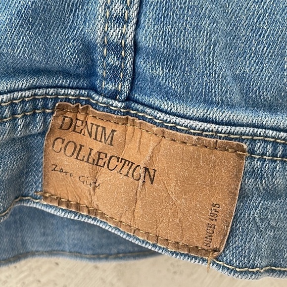 ❤️ ZARA GIRLS Denim Vest Distressed Vest Jean Jacket Blue Lightwash Sz 13/14 - Picture 5 of 5